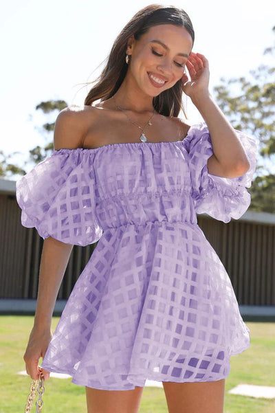 EVIE | Sukienka Mini z Bufiastymi Rękawami