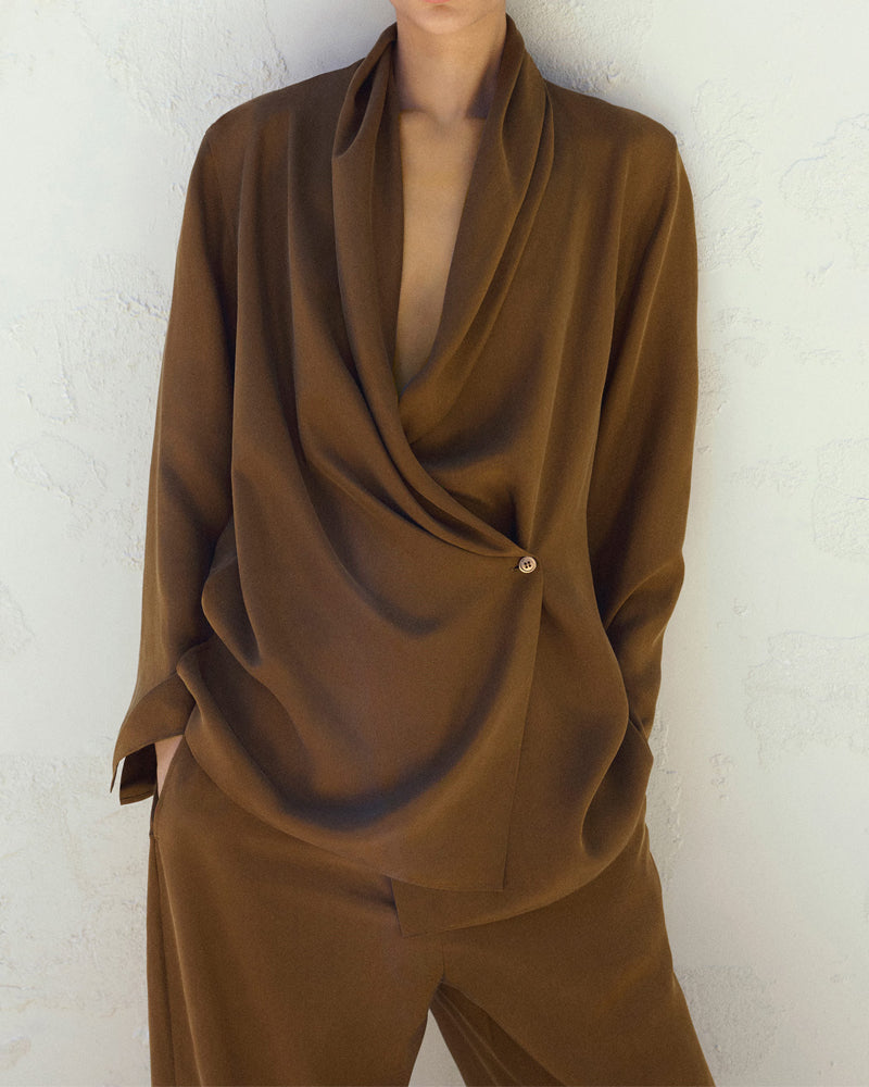 IZA | Szykowny komplet z drapowanym dekoltem typu woda