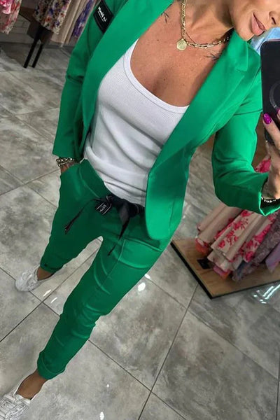 Evelin | Spersonalizowany zestaw z miękką marynarką i luźnymi dresami