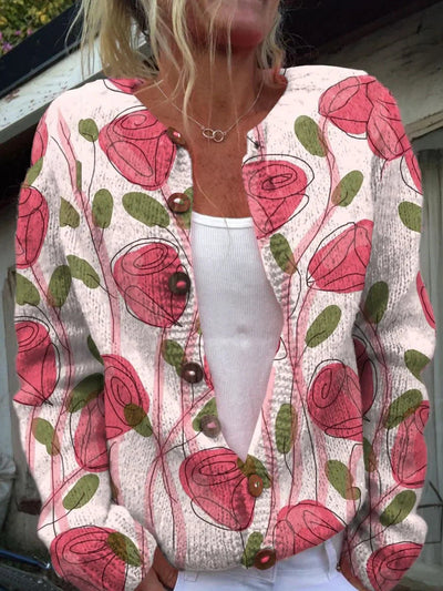 AMALIA | Sweter z dzianiny z nadrukiem