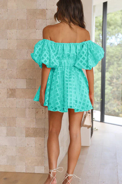 EVIE | Sukienka Mini z Bufiastymi Rękawami