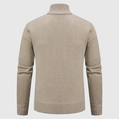Jakub – Sweter z dzianiny na zamek z wysokim kołnierzem