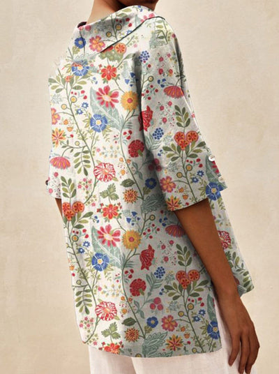 Andżela - Lekka Letnia Bluzka Kwiatowa