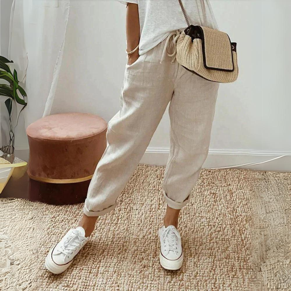 Maja™ | Zwiewne Spodnie z Lnu dla Kobiet | 50% zniżki