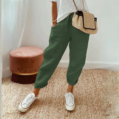 Maja™ | Zwiewne Spodnie z Lnu dla Kobiet | 50% zniżki