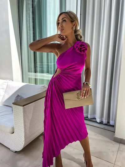 LIZBETH | Sukienka z Kwiatami na Ramieniu